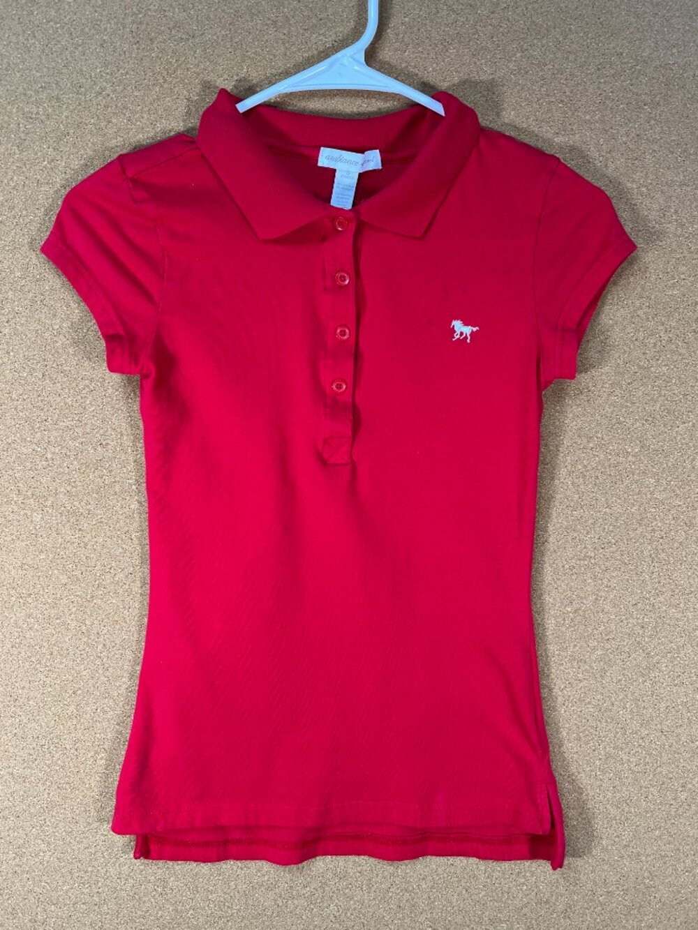 Ambiance Apparel Women Top Polo Shirt Small Red Short Sleeve
